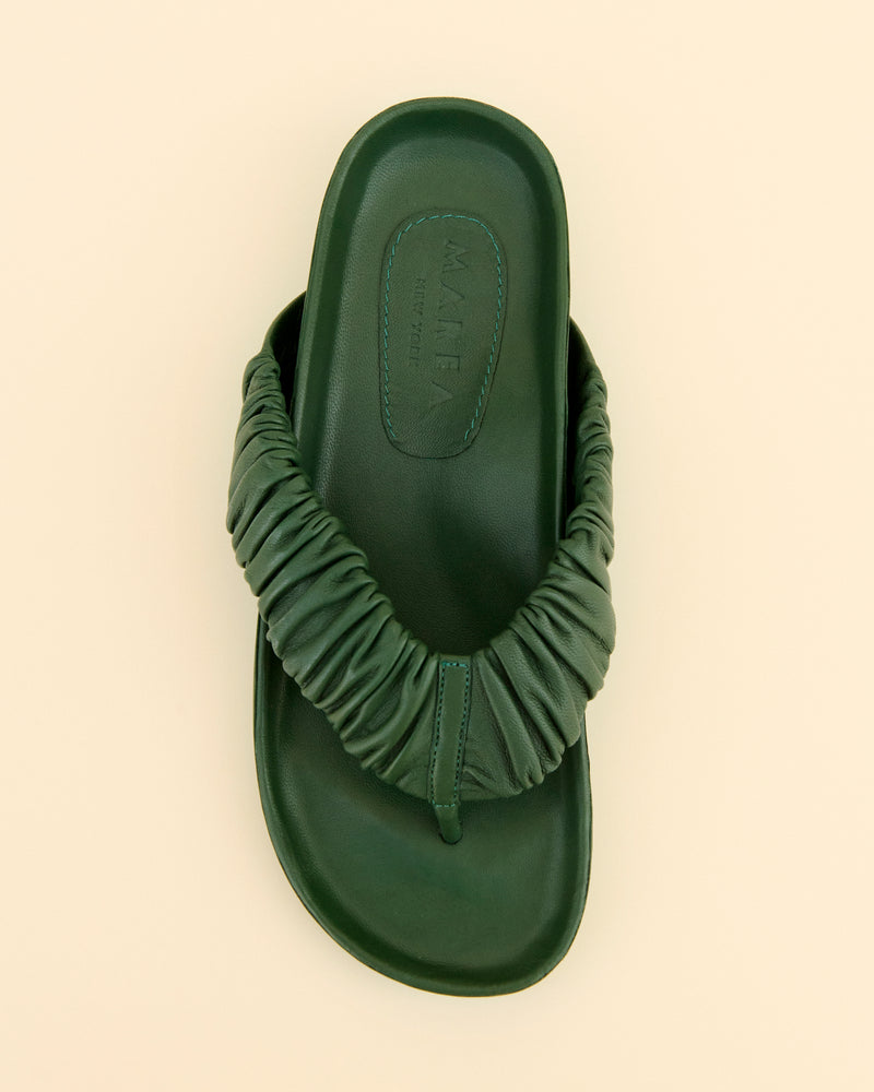 NAPPA-LEDER-FLIP-FLOP Waldgrün