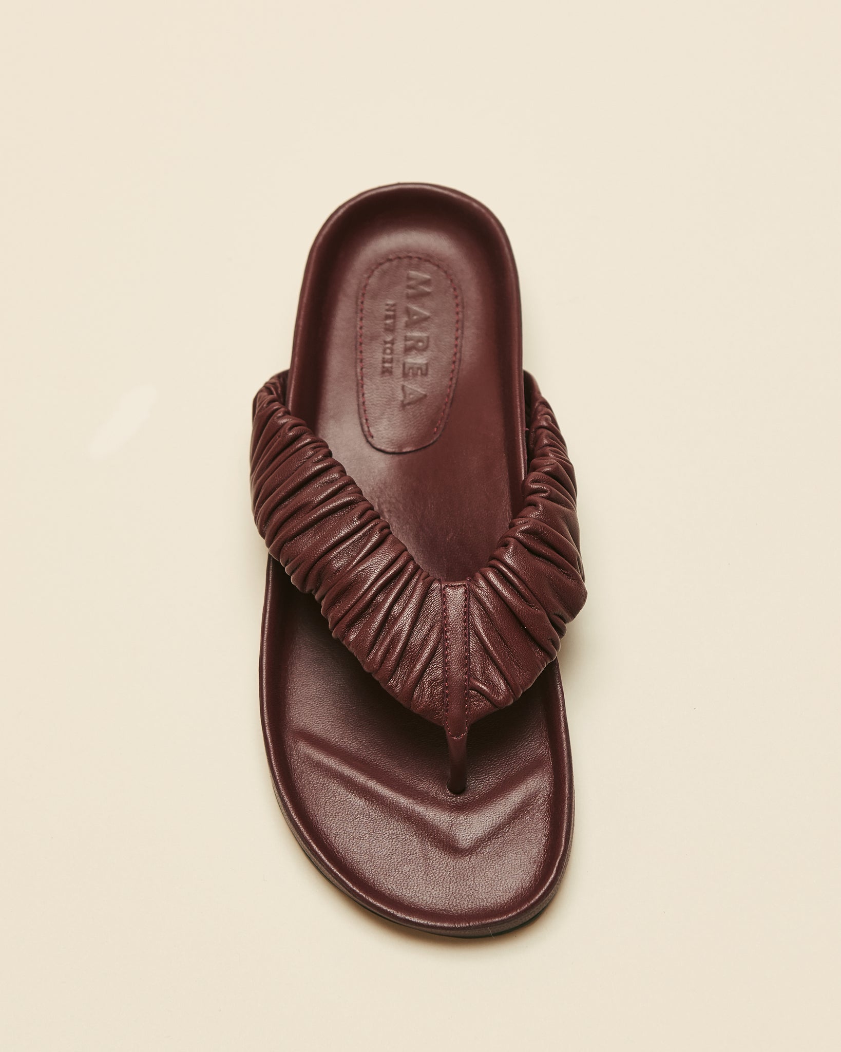 LEATHER FLIP FLOP BURGUNDY