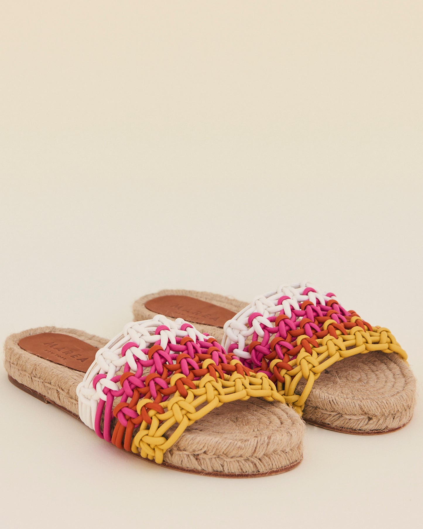 Leather braided espadrille