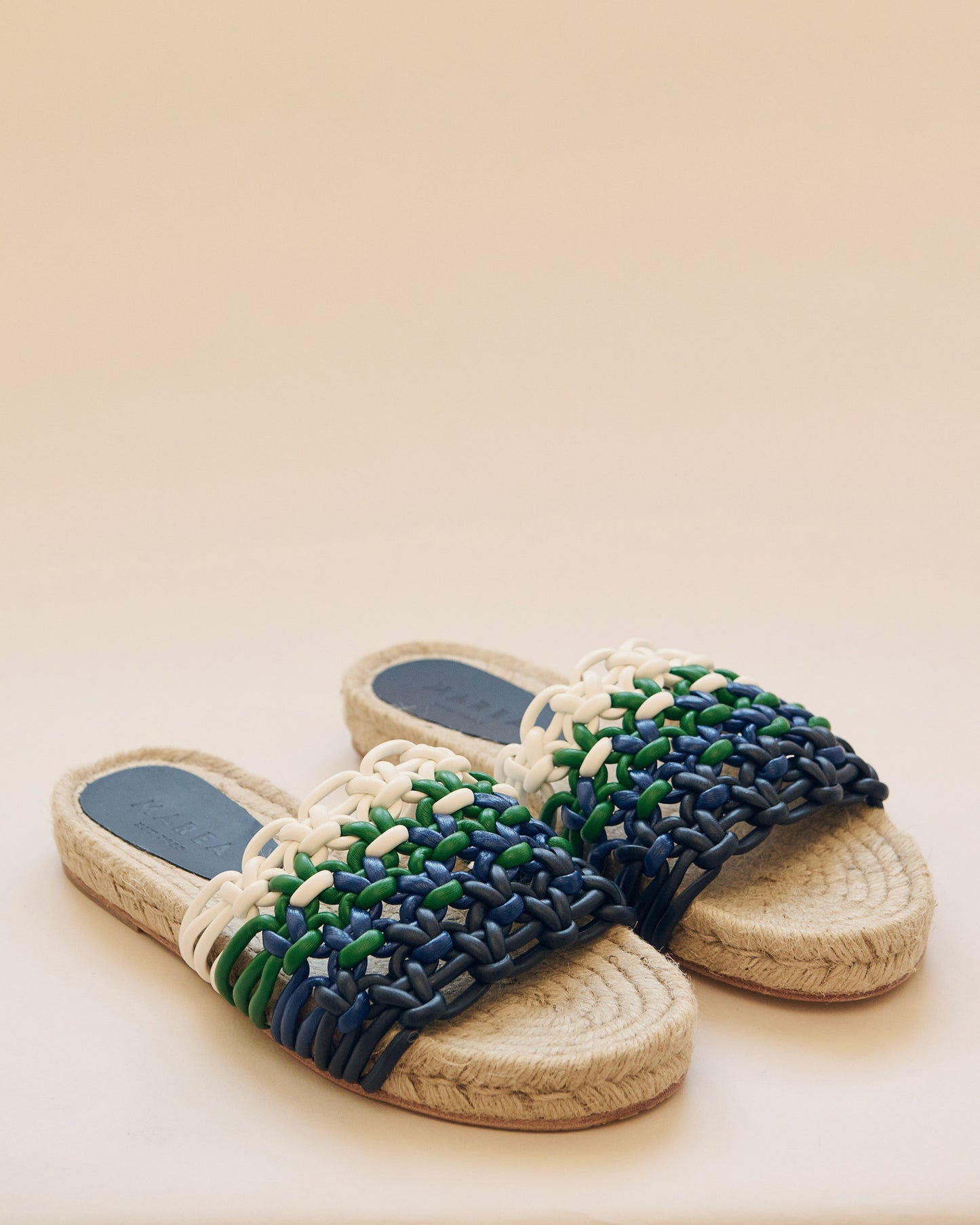 Leather braided espadrille