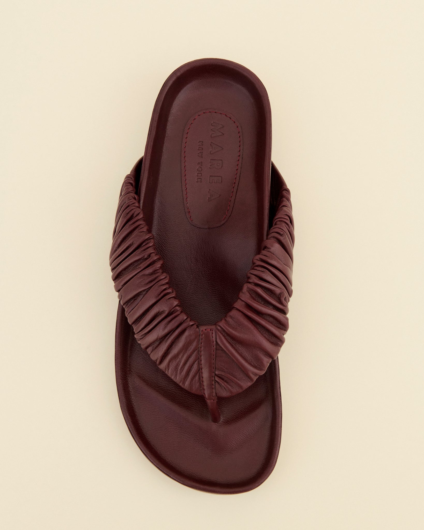 LEATHER FLIP FLOP BURGUNDY