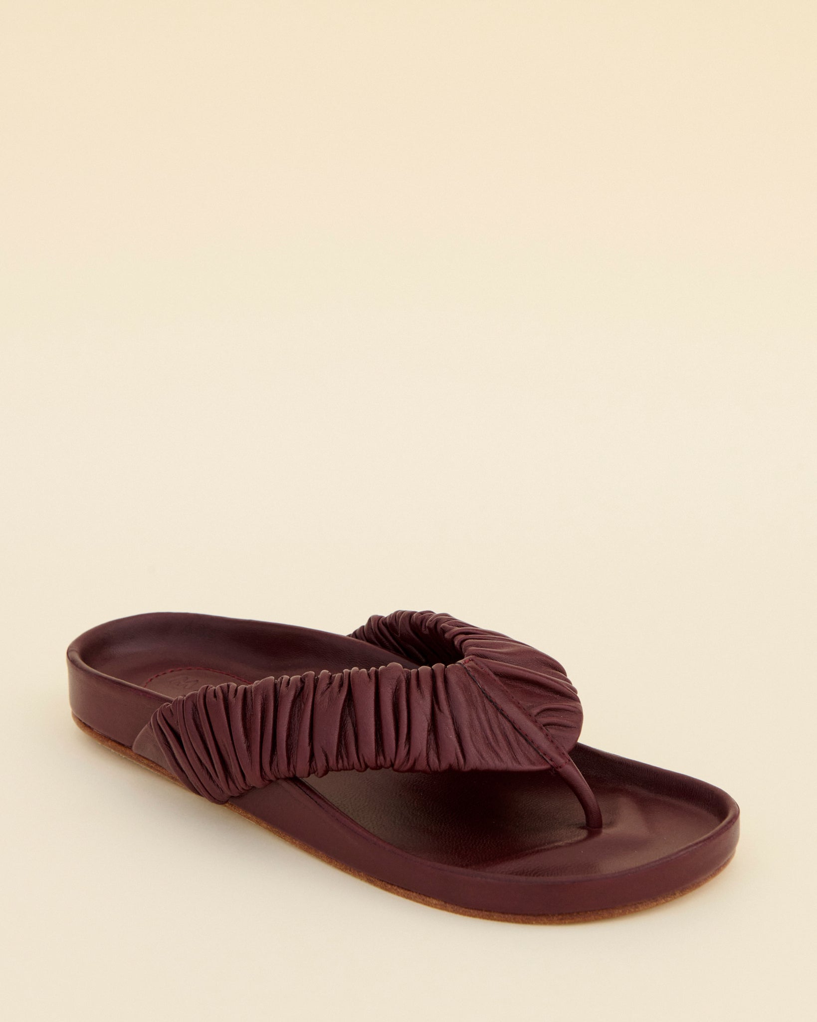 LEATHER FLIP FLOP BURGUNDY