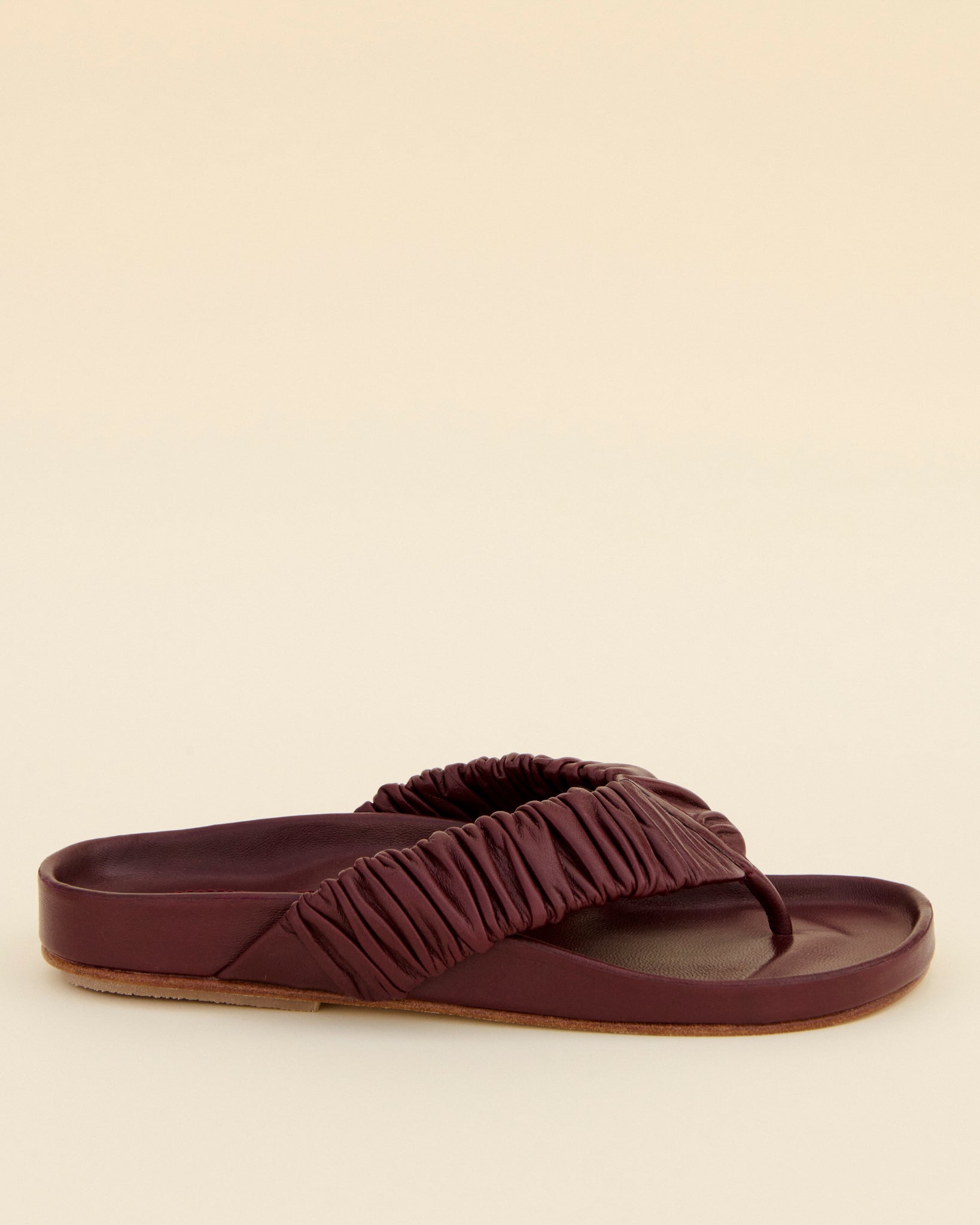 LEATHER FLIP FLOP BURGUNDY