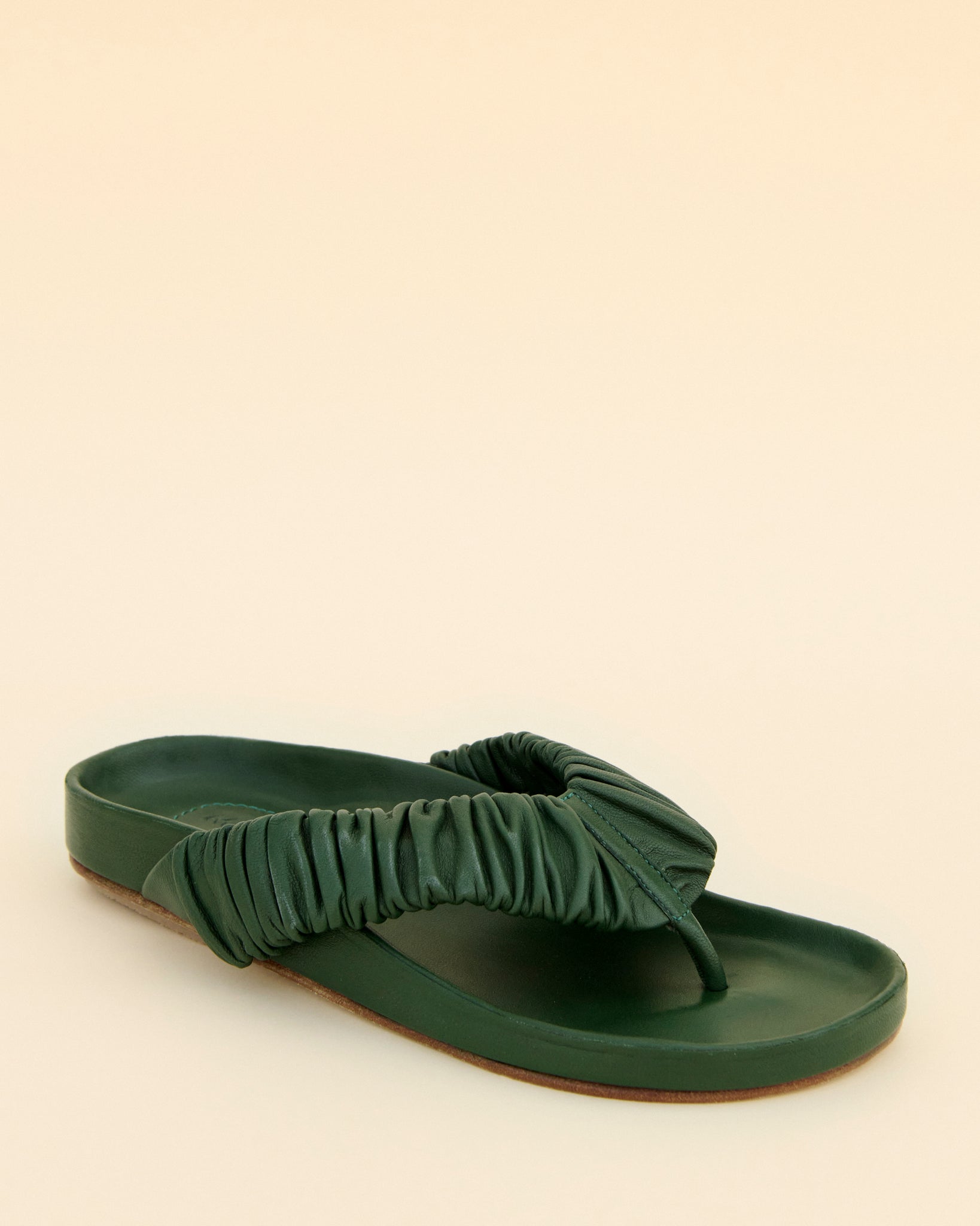 LEATHER FLIP FLOP FOREST GREEN