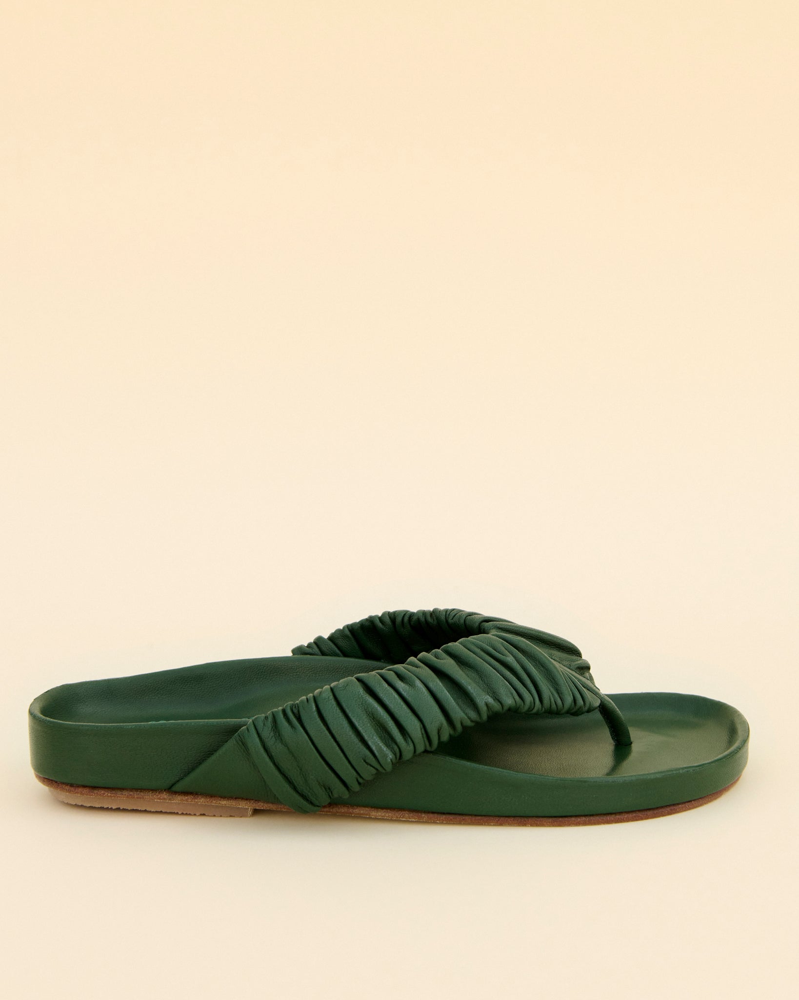 LEATHER FLIP FLOP FOREST GREEN