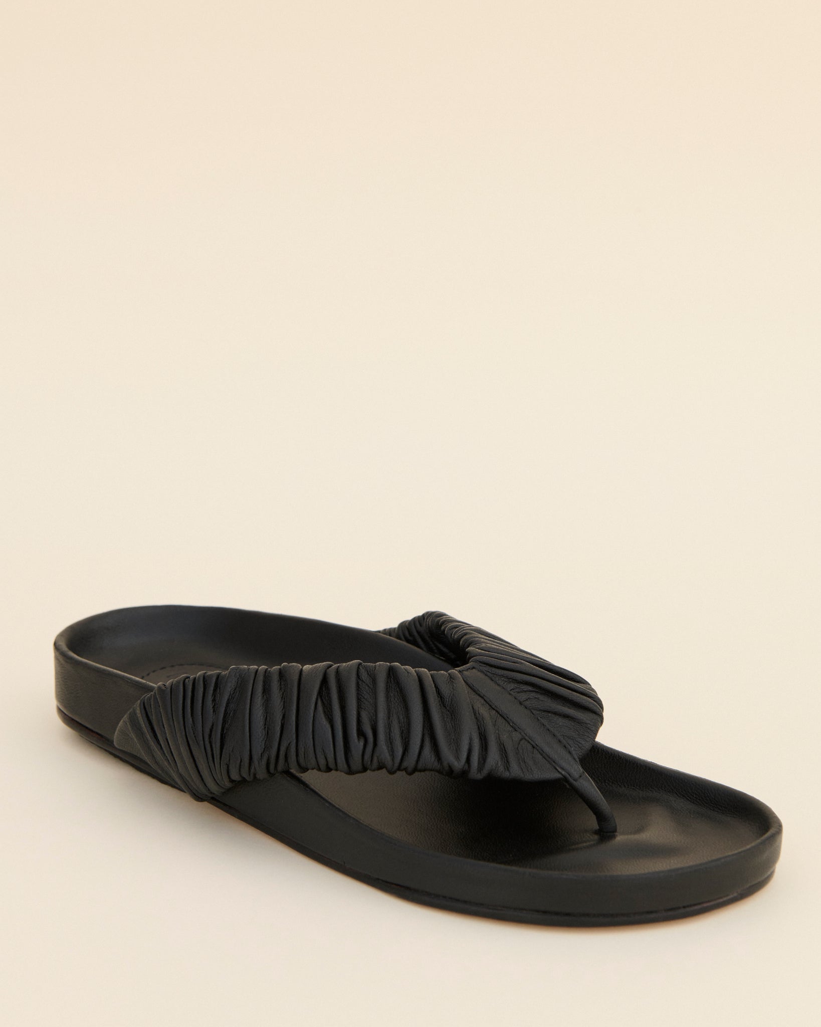 LEATHER FLIP FLOP BLACK