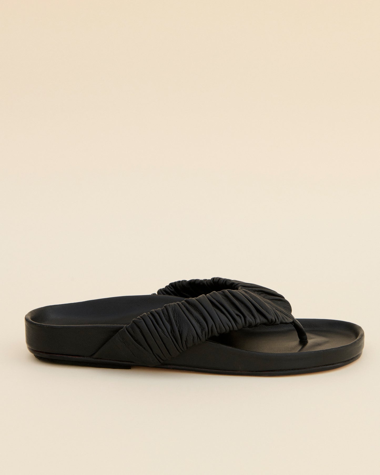 NAPPA-LEDER-FLIP-FLOP Schwarz