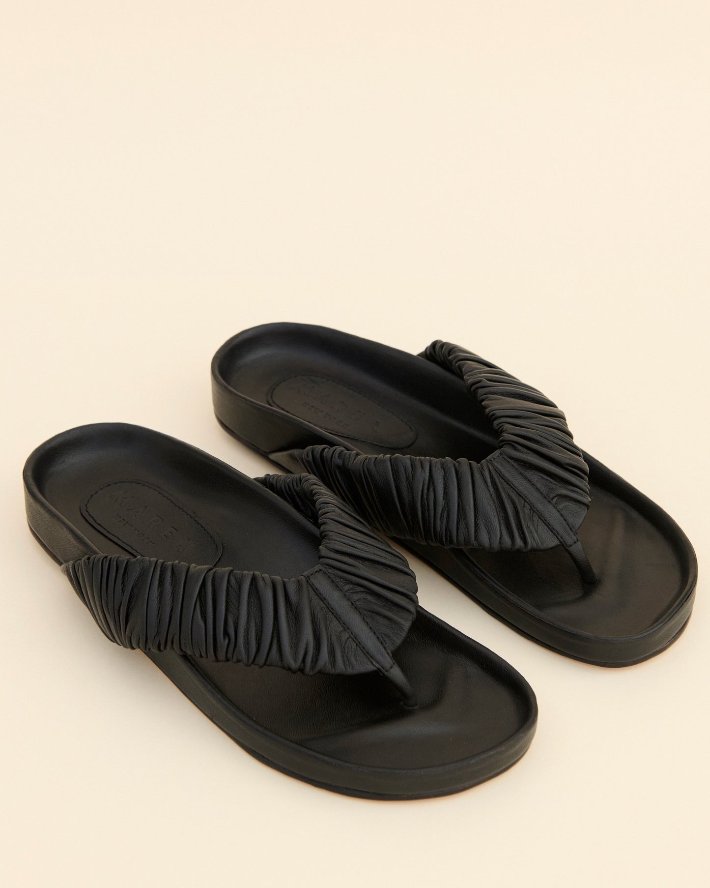 NAPPA-LEDER-FLIP-FLOP Schwarz